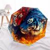 1 PC Automatic Folding Umbrella - Yin Yang Tigers Pattern, Portable & Foldable Design with 8 Ribs, Christmas Birthday Gifts