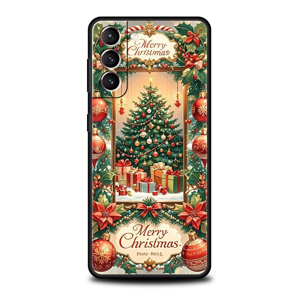 

Merry Christmas Phone Case Cover for Samsung Galaxy S26 S25 S24 S23 S22 S20 S21 FE Ultra S25 Edge Plus 5G Soft TPU Shell Fundas Samsung S26Ultra