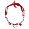 Delicate Fabric Chain Necklace Versatile Floral Heart Accent Soft Silk Blend Materials Casual Party Wear