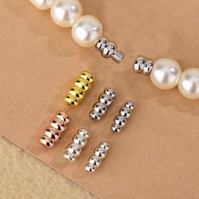 Tingxiang S925 Sterling Silver Pearl Bracelet & Necklace Screw Clasp DIY Jewelry Accessory