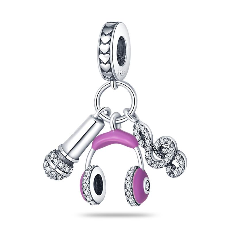 Pink Series Copper Infinity Love Mum Heart To Heart Dangle Beads Original Accessories Charm Bracelets Women Jewelry