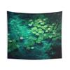 Lily Pads and Lotus Flowers Tapestry Green Lily Pad Wall Hanging Water Lilies Cloth Hanging Pond Wall Cloth Botanical Wall Decor