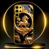 Shiny Gold Plated Kirin phone case glass s25 ultra case s26 ultra case for Samsung Galaxy S26 S25 S24 S23 S22 FE Ultra Plus