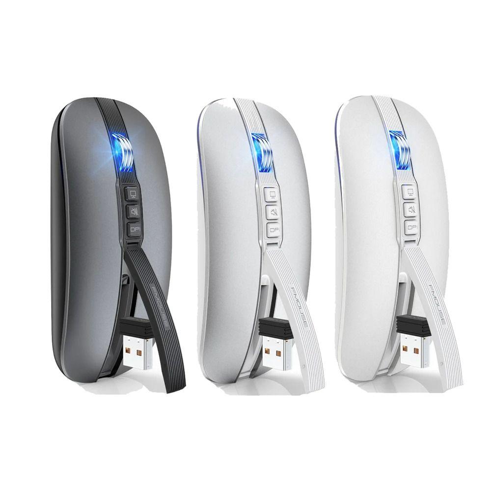 

ABS M113 Dual Mode Silent Mice Wireless M113 2.4GHz Optical Mouse Pad Computer PC Laptop серебряный