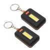 2Pcs Mini Emergency Light Portable Pocket Key Chain Flashlight for Outdoor Cycling Fishing