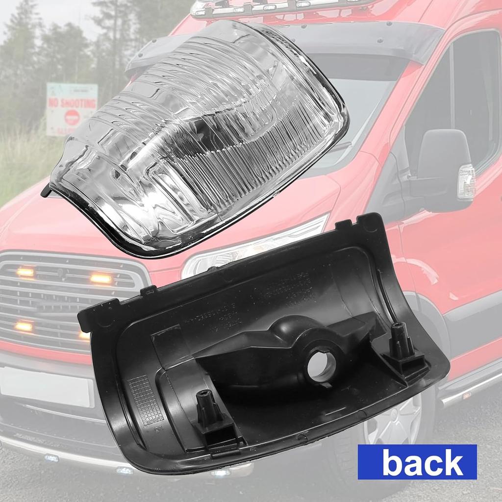 EATAKWARD 2 PCS Wing Mirror Left Driver & Right Passenger Side Turn Signal Light Indicator Lamp Lens Cover Replacement For Ford Transit T150 250 350