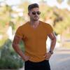 Men'S Sports Work Base Daily Wear T-Shirt Summer Men'S Solid Color Slim Fit Casual T-Shirt Short Sleeved Top