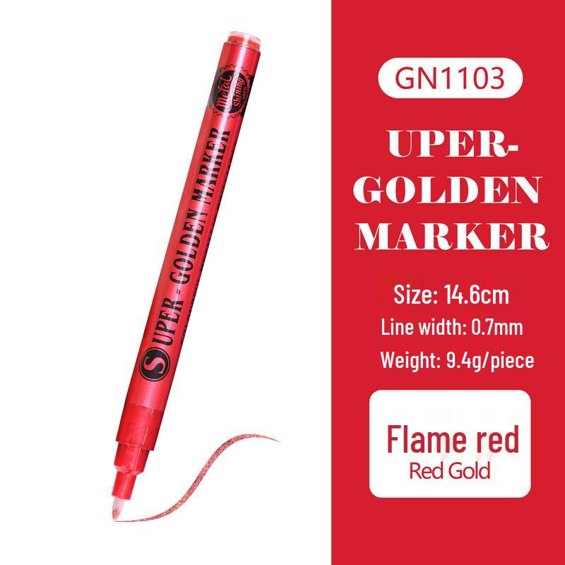 Marcador Metálico Super Dorado Flash para Tarjeta Negra, Destellos en Fotos, Álbumes DIY y Manualidades de Graffiti
