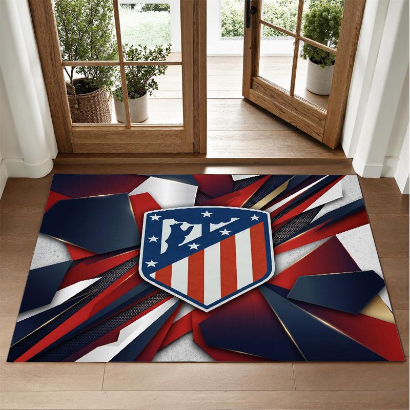 Covor din Catifea Cristal cu Design Atletico Madrid Covoraș Decorativ Moale pentru Dormitor Intrare