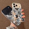 Guitar Newspaper Pattern Creative European Style Shockproof Hard Phone Case For Apple Iphone