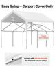 Carport Replacement Canopy, 3.6 X 6 M Potable Garage Tent Top Tarp, UV-Resistant & Waterproof Car Shelter Tarp, Heavy Duty Car Port Cover with Ball