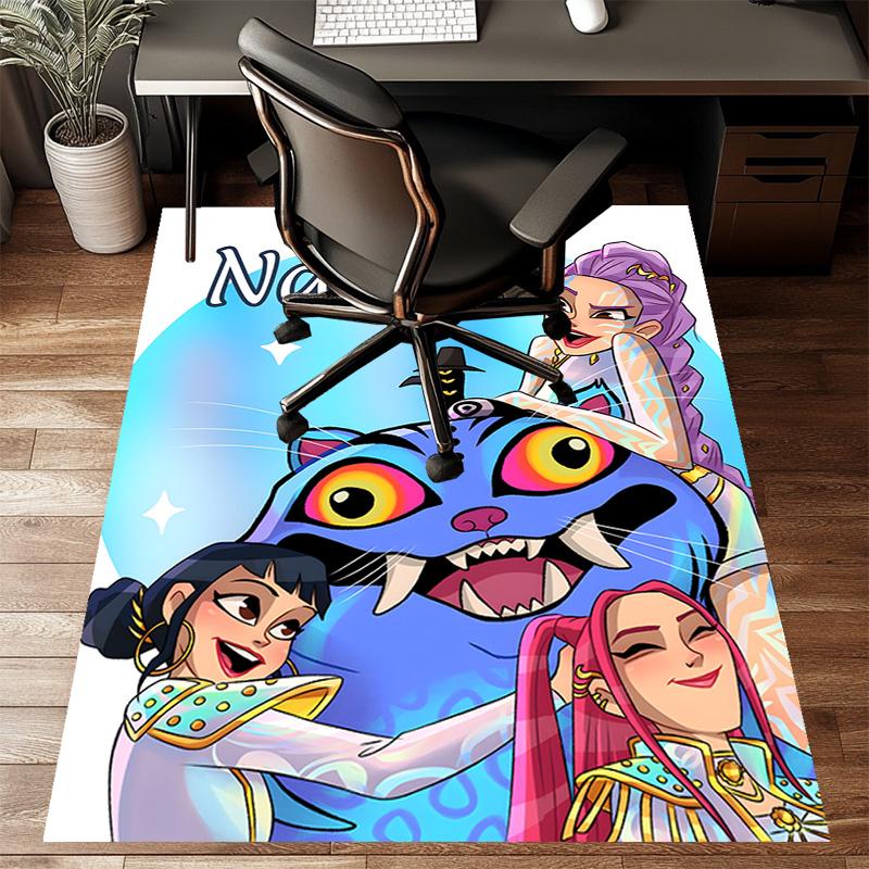 Custom KPop Demon Hunters Mat Personalized Name, Polyester Washable Indoor Entryway Rug, Gift for Christmas, Easter, Thanksgiving Day