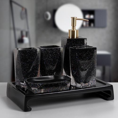 Bathroom Five Piece Set Resin Wash Set Bathroom Toiletries Lotion Bottle Mouthwash Cup Toothbrush Holder Soap Dish Storage Tray