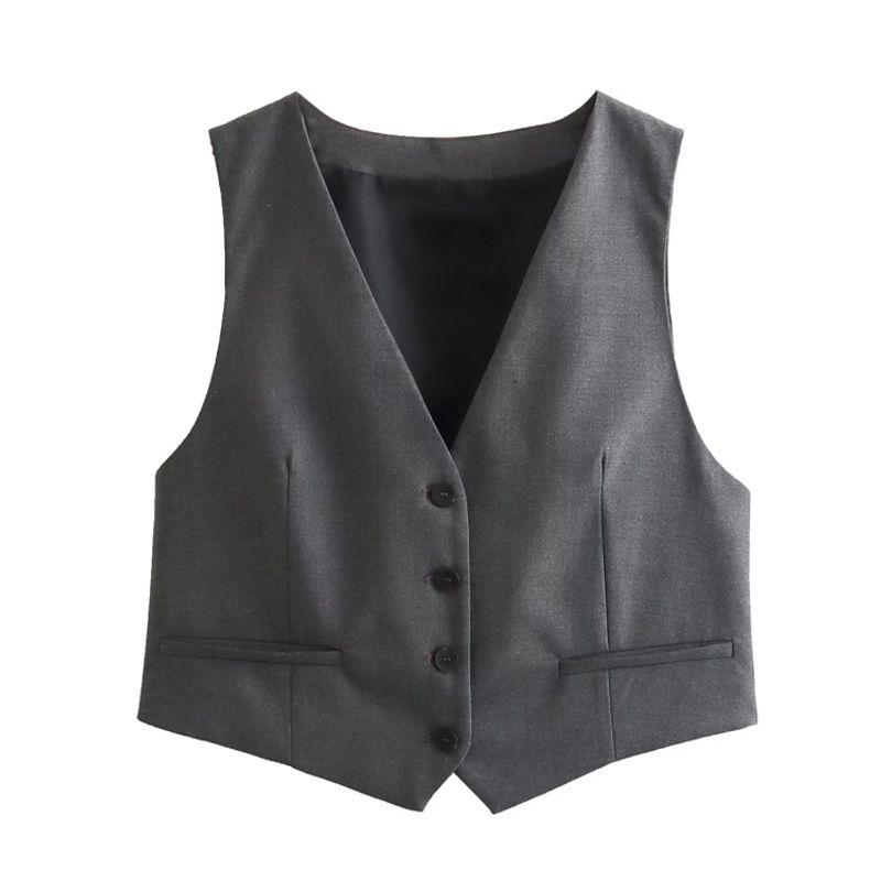 

Za2025 Same Style European and American Women s Clothing Autumn New Arrival Professional Style Patchwork Design Vest Pants Suit Women Vest L