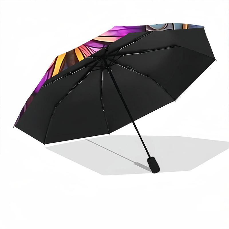 1pc Butterfly Garden Automatic Folding Umbrella - Design, Durable Iron Frame for Travel, Outdoor, Beach Fashion Accessory a0920059