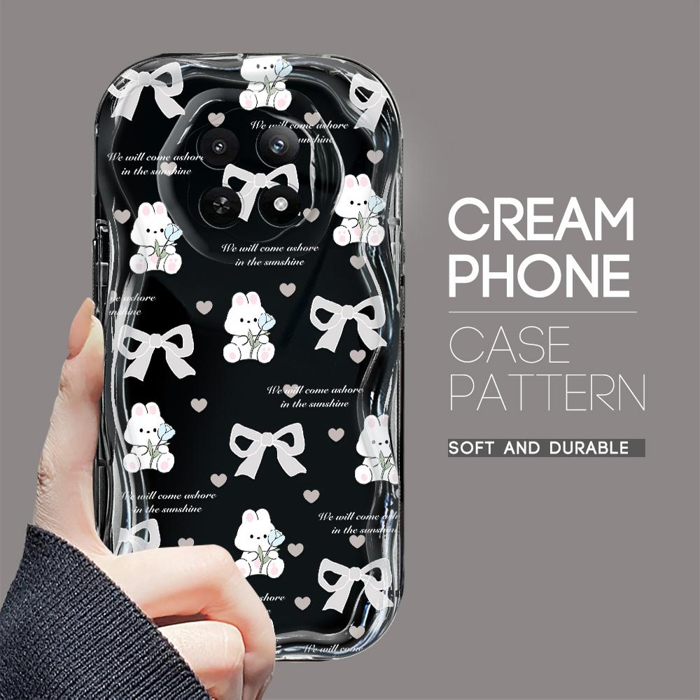 Cartoon Pattern Cream Texture Casing Wavy Edge Soft Silicone Cover Phone Case for OPPO Reno Realme OnePlus Vivo