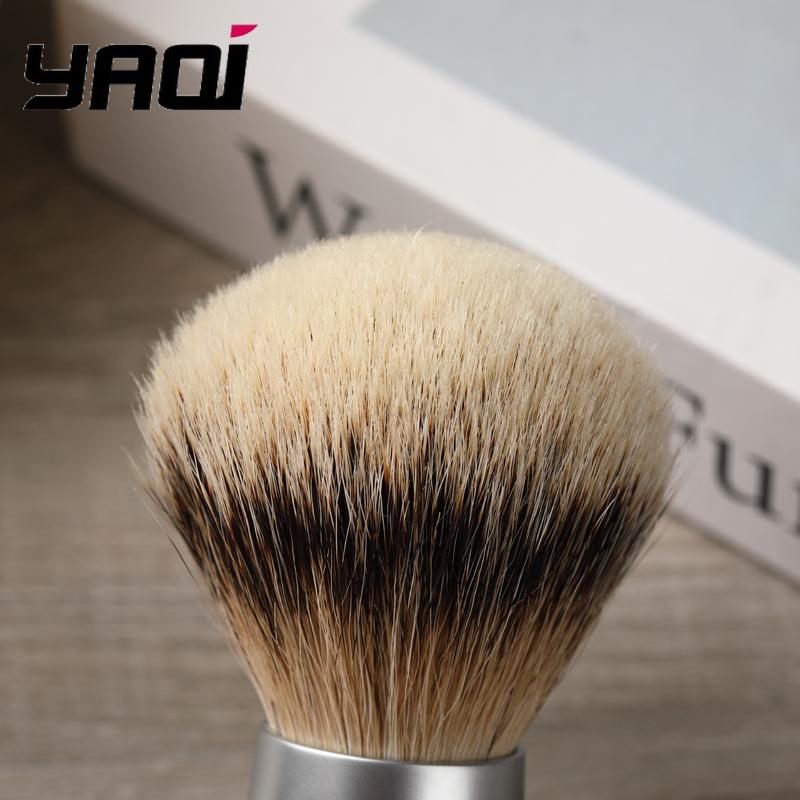Yaqi Heavy Metal Handle Silvertip Badger Hair Shave Brush for Men Shaving