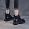 Leather small short boots British style Martin boots spring and autumn versatile flat-bottomed cowhide single boots brown retro women's boots