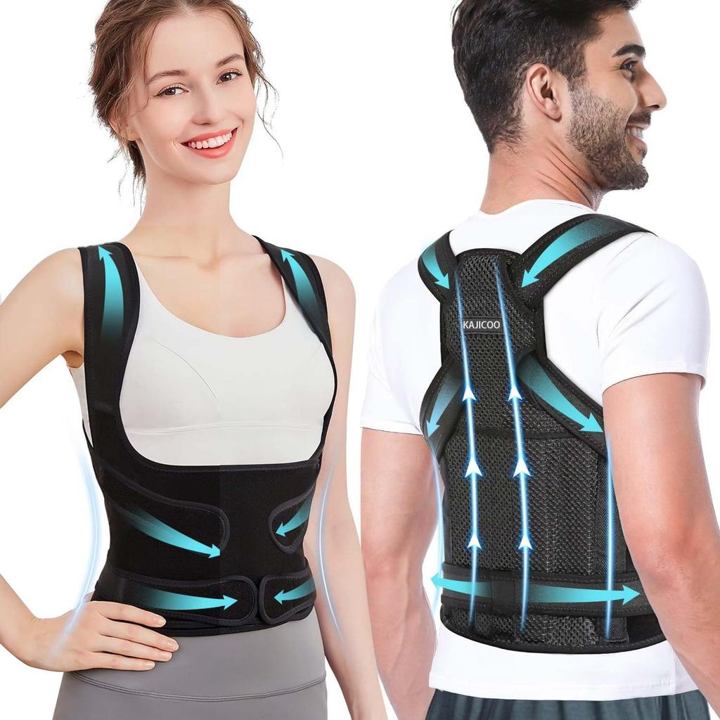 KAJICOO Hunchback Correction Posture Adjustable Back Support Breathable and Suitable for Judo Shoulder Blade Pelvic Support and Lower Back Posture for