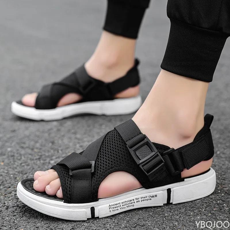 Fashion Summer Outdoor Breathable Comfort Slip On Open Shoes Casual Men Outdoor Sport Flat Sandals Shoes Soft Bottom Beach 2025