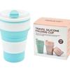 Tazza pieghevole portatile in silicone: Grande Capacità per Viaggi, Campeggio, Caffè, Succhi e Collutorio.