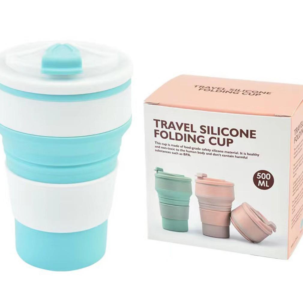 Tazza pieghevole portatile in silicone: Grande Capacità per Viaggi, Campeggio, Caffè, Succhi e Collutorio.