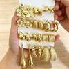 Hot-selling Multi-piece Set Combination Earrings Ins Wind Versatile Temperament Geometric Gold Stud Earrings Set Women