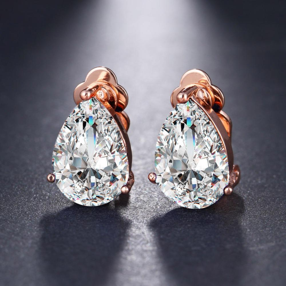 Pear Drop Clip On Earrings Colorful Party Wedding Earrings for Women Fashion Jewelry