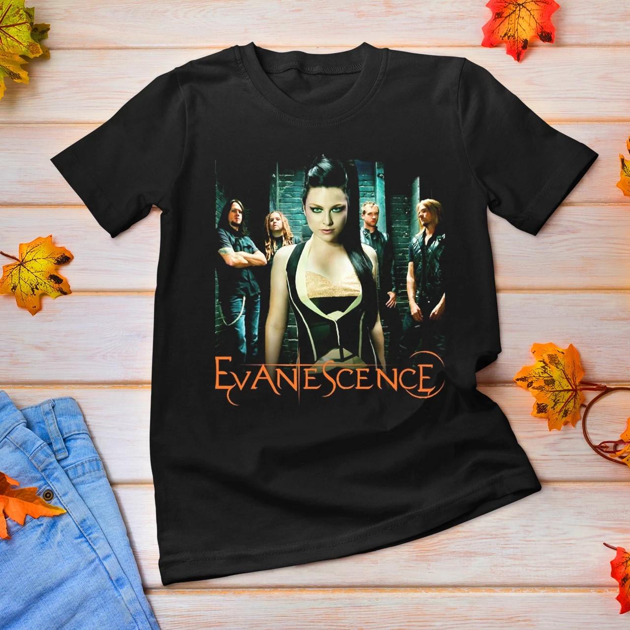Members Of Evanescence Band Heavy Cotton Full Size Unisex Black Shirt BL823 XXL