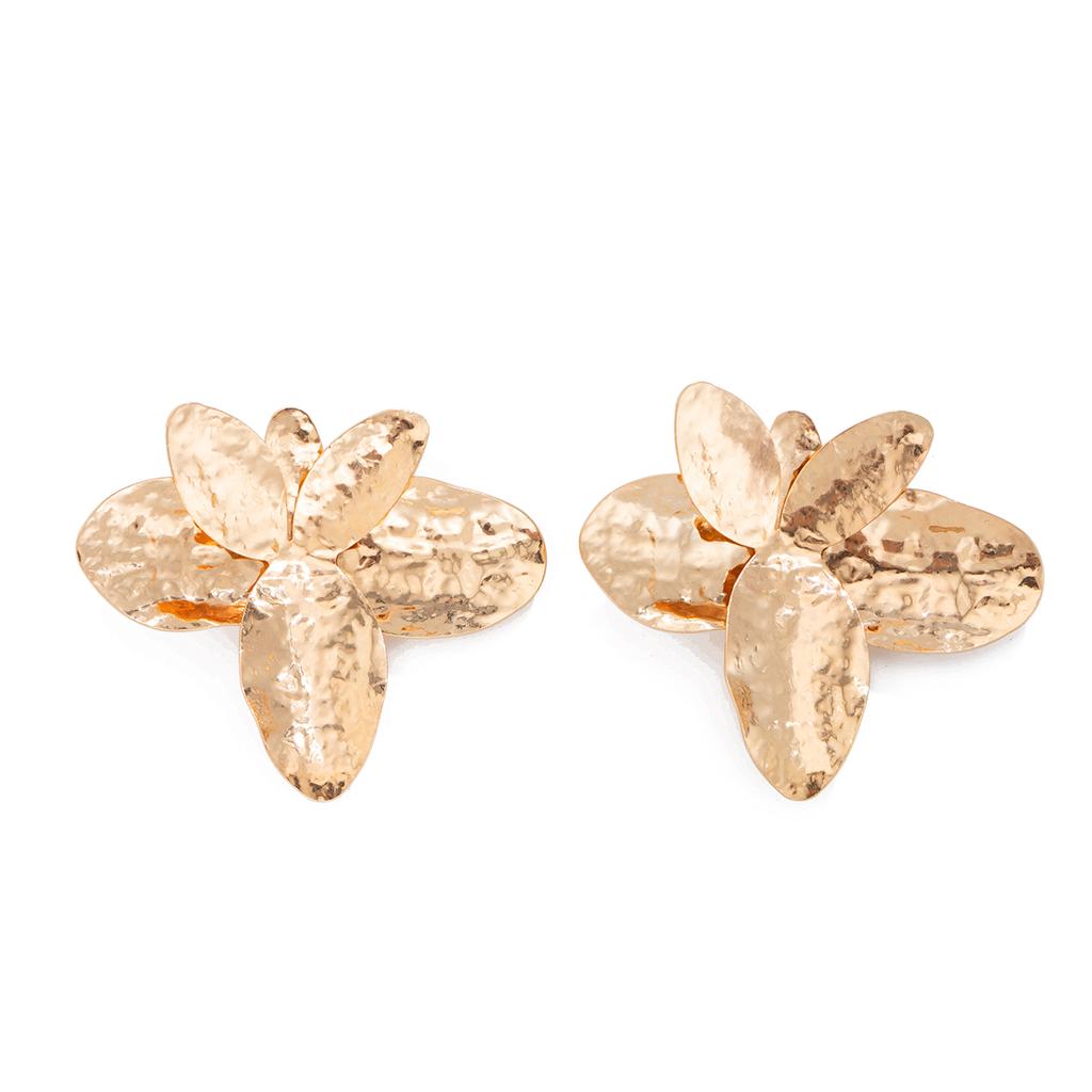 Ingemark Übertriebene Metall Blütenblatt Blume Hängeohrringe Damen Trend Vintage Unregelmäßige Piercing Ohrringe Grunge Schmuck Steampunk