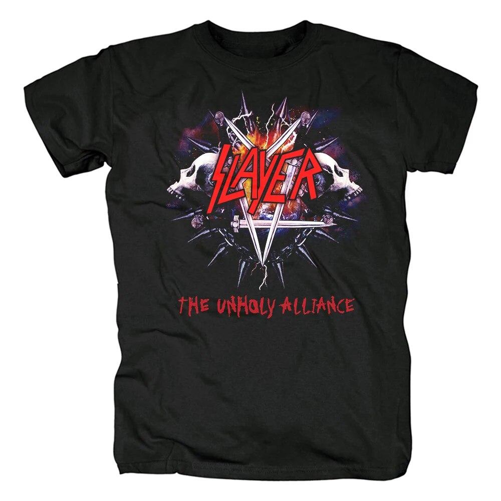 Vintage Slayer Show No Mercy T Shirt Unisexs Fashion Short Sleeve Tshirt Harajuku Streetwear Hip Hop Cotton T-Shirt Tee Tops