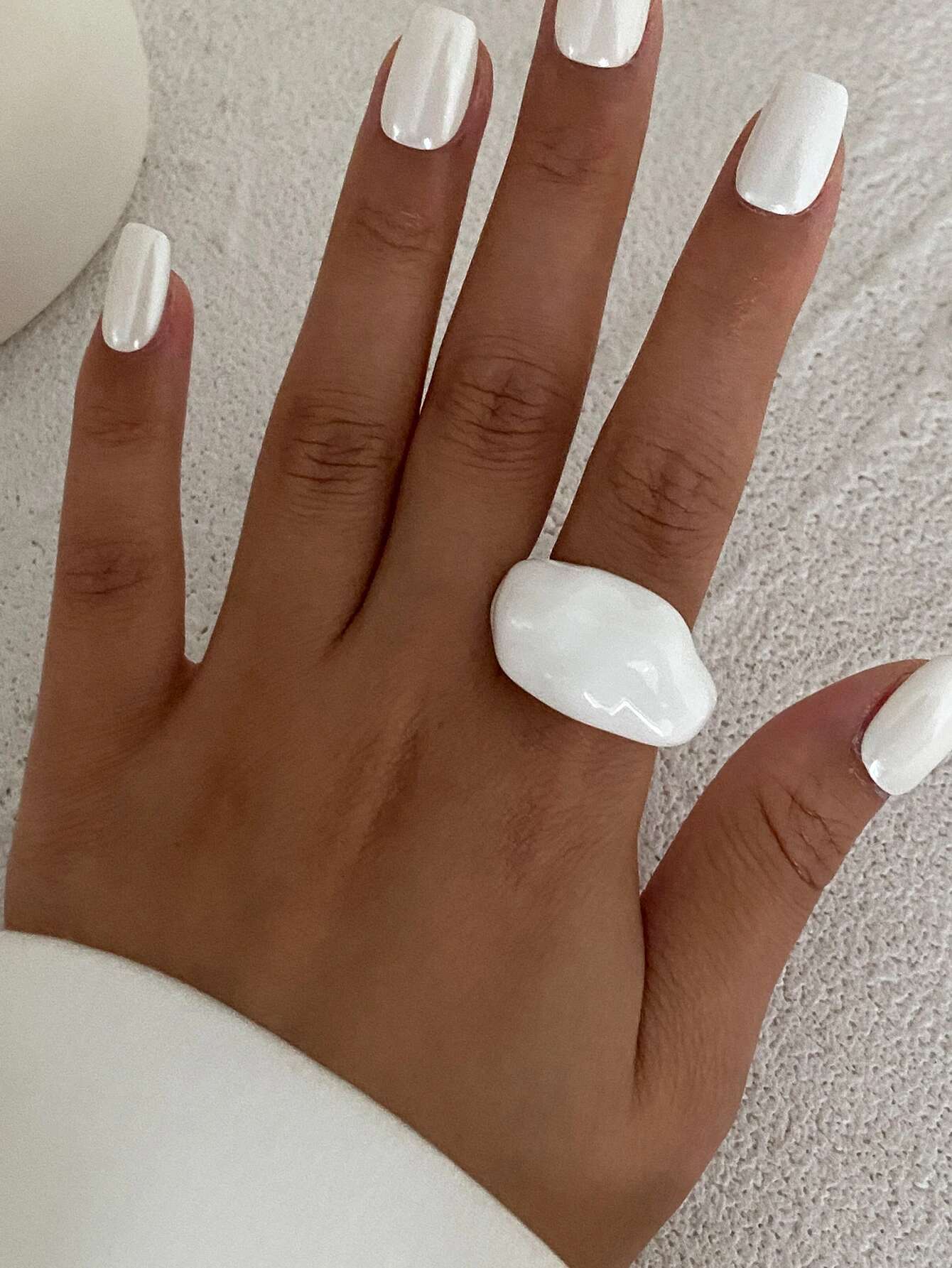 

Ingemark Simple Irregular Resin Plastic Finger Rings for Women New Trend 2026 Boho Geometric Rings Aesthetic Party Jewelry Gift белый