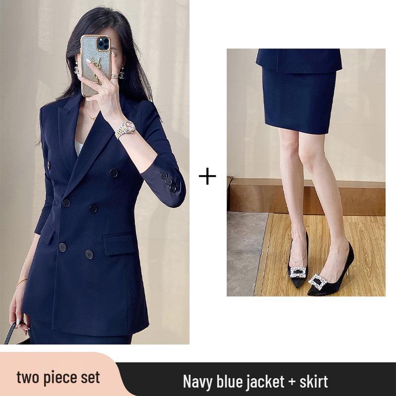 Women's Professional Suit Set: High-End Black Formal Wear for Interviews and Office