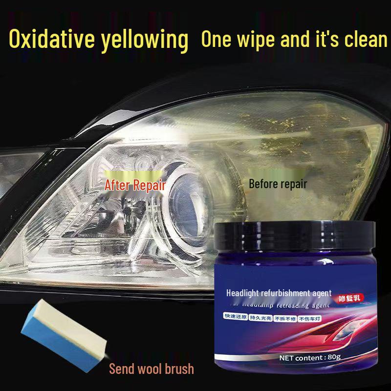 Headlight Restoration Polish for Aging, Yellowed, Scratched Lampshades