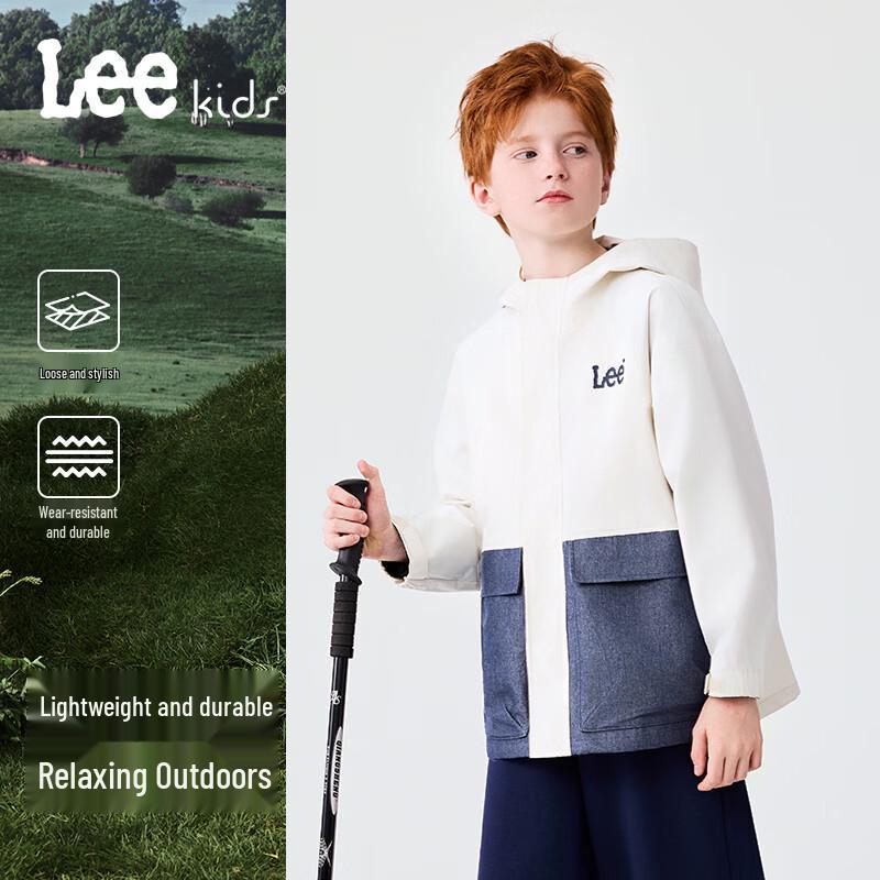 Lee Kids Retro Color-Block Hooded Faux Denim Jacket