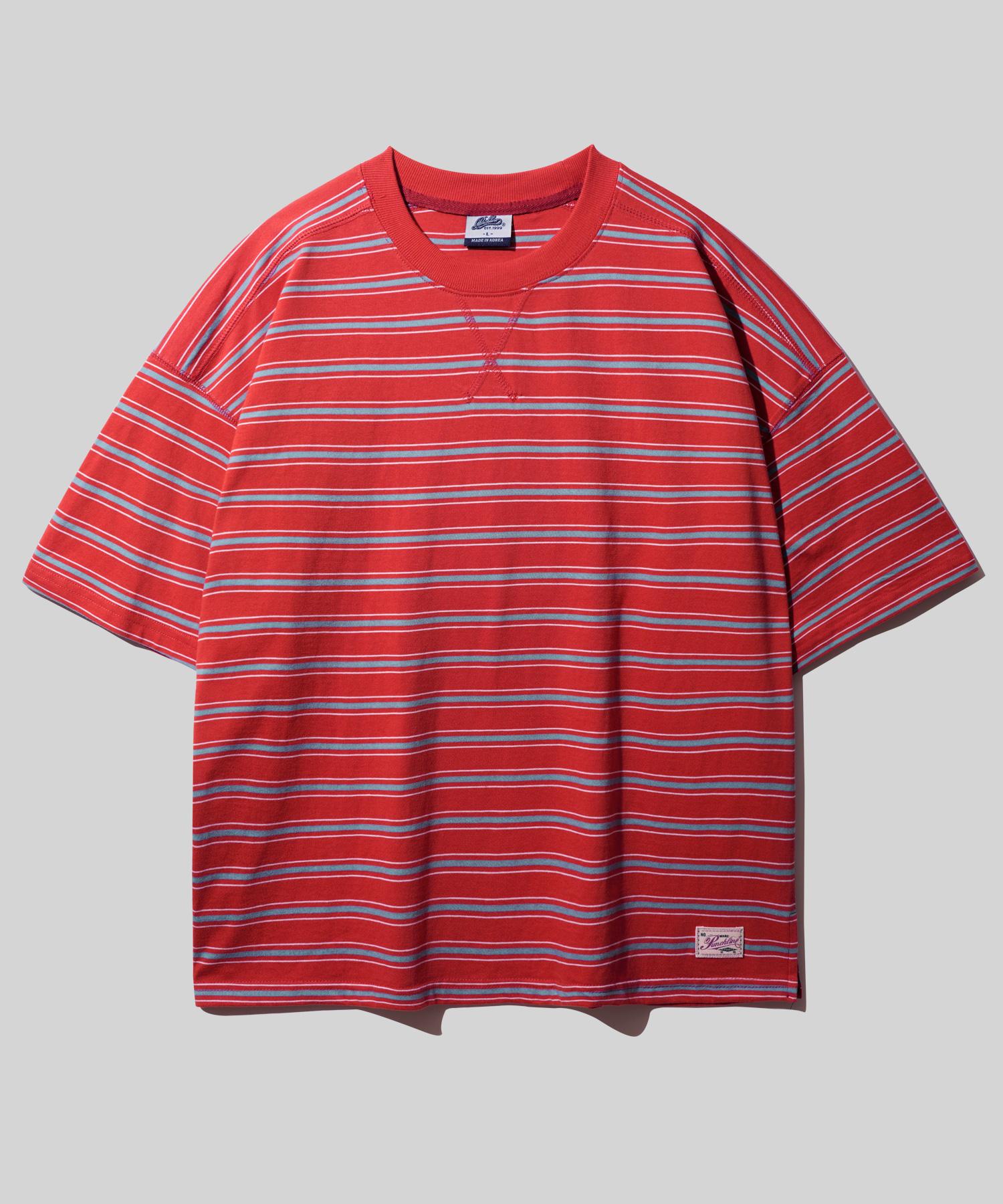 Punchline Roy Stripe Short Sleeve Red Orange Isst9199 Red Orange/M