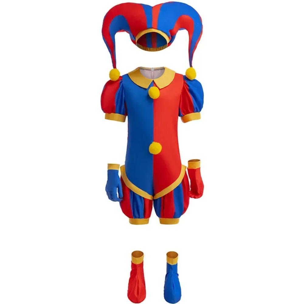 Ragazza Anime Cartone Animato Pomni Raghata Jax Caine Costume Cosplay Incredibile Circo Digitale Cosplay Clown Tuta per Bambini Ragazzi Costume di Halloween