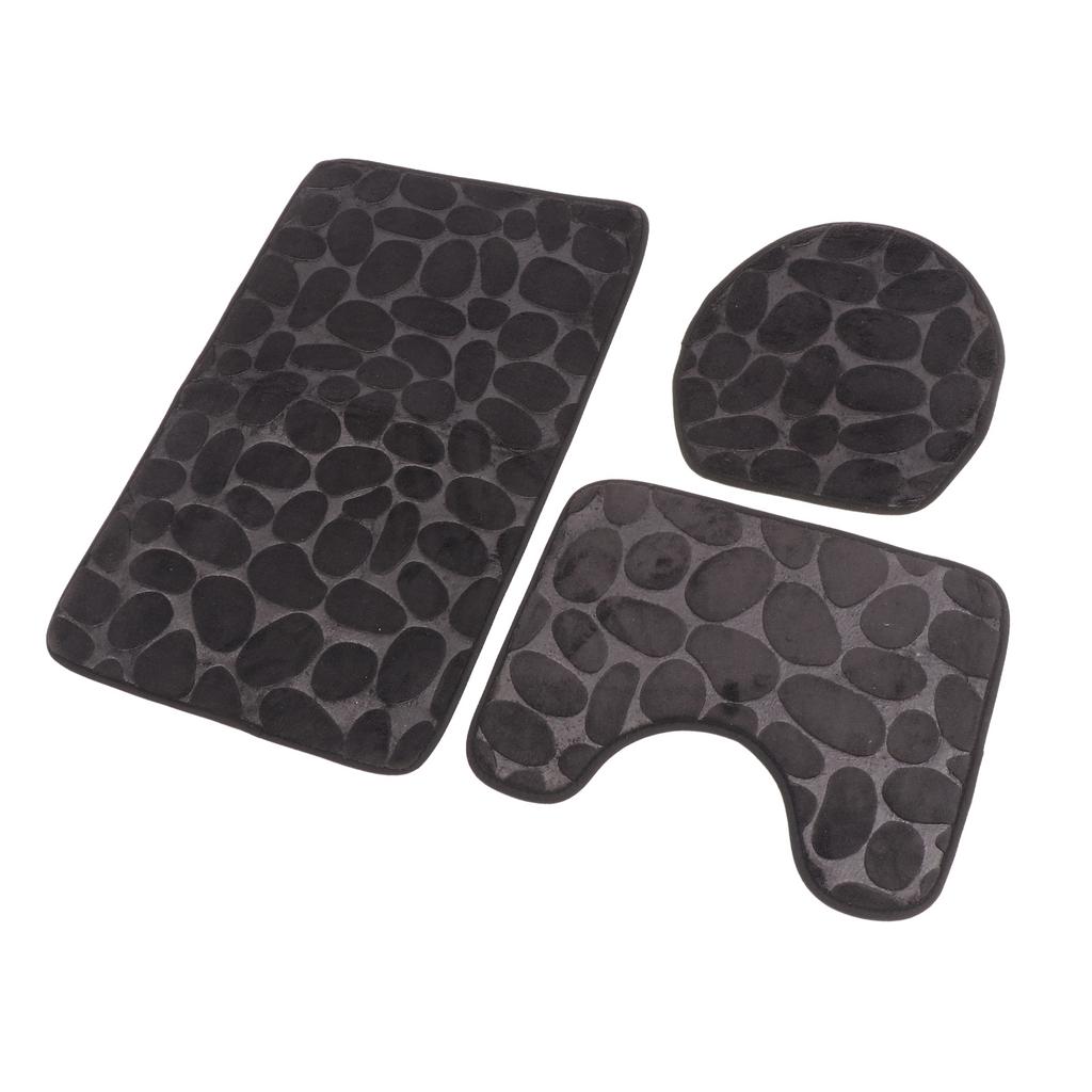 Conjunto de 3 Tapetes de Banheiro Forma U Tapete para Vaso Sanitário Tampa de Vaso Sanitário Tapete de Banho Absorvente de Água Antiderrapante Tapetes de Banho para Treinamento de Penico Crianças Adulto