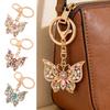 Rhinestone Butterfly Keychain Sparkly Butterfly Charm with Keyring Elegant Enamel Butterfly Keychain Gift for Women Girls