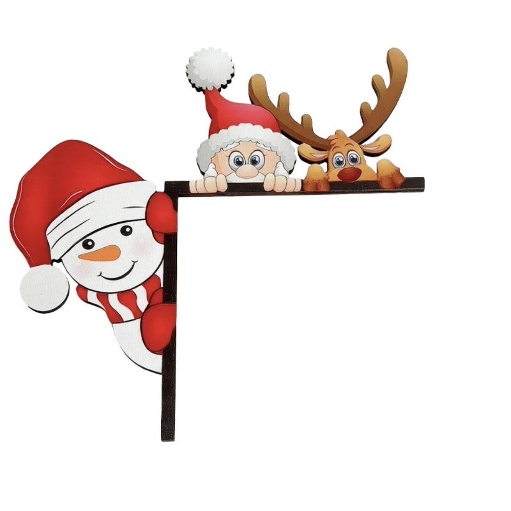 Elk Door Frame Decor Wooden Holiday Door Decorations  Xmas Ornaments
