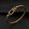 Fashionable Wire Horseshoe Stainless Steel Gold-plated Women's Bracelet Waterproof and Non-fading Bracelet Gift for Wife