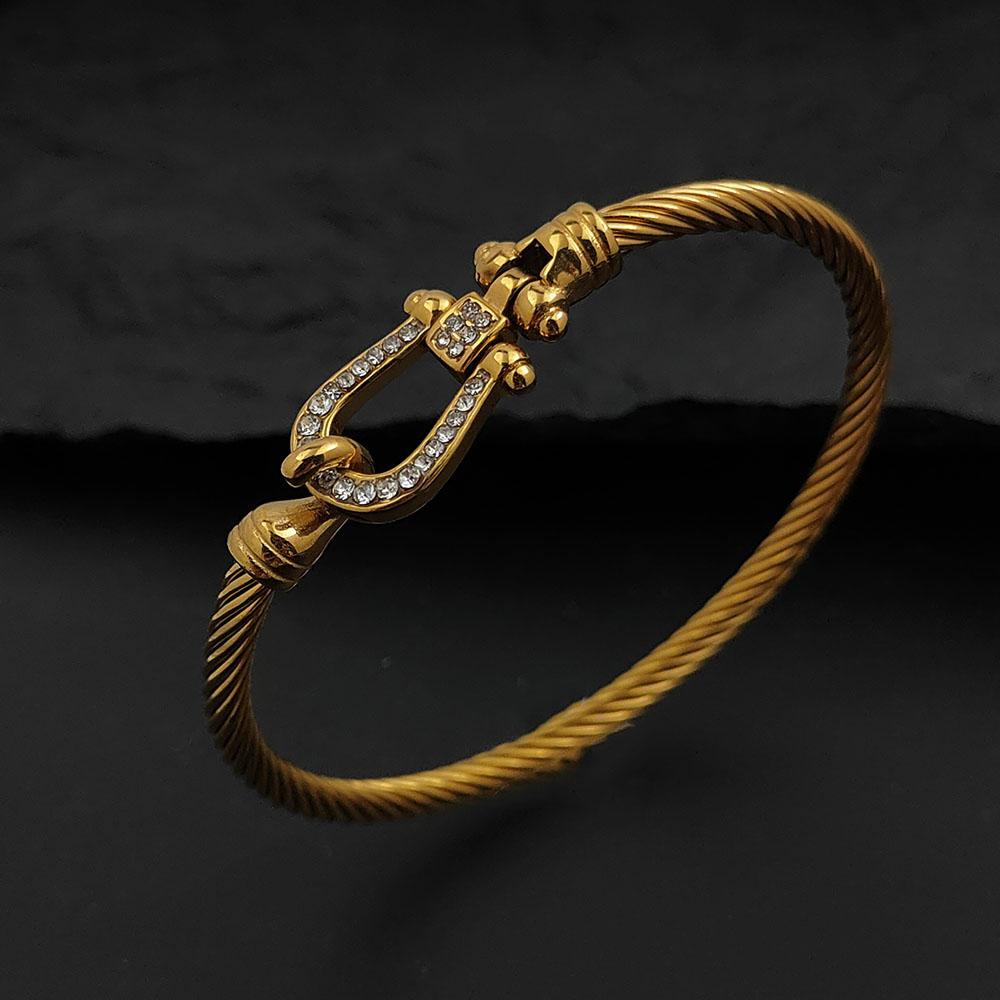 

Fashionable Wire Horseshoe Stainless Steel Gold-plated Women s Bracelet Waterproof and Non-fading Bracelet Gift for Wife золотий