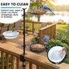 2/3 Layer Deck Bird Feeder Stand Hanging Bird Bath with Adjustable Clamp Fence Mounted Bird Feeder for Outdoor Garden Decoration