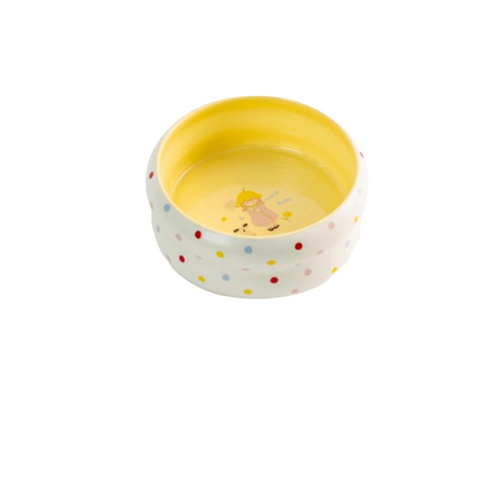 

Cartoon Pet Water Bowl Donut Shape Dog Food Bowl Cute Ceramic Cat Bowl Pet Households жёлтый
