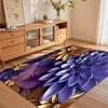 Non-Slip Carpet 3D Metallic Purple Gold Flower Rug Washable Carpets for Living Room Bedroom Durable Rugs Home Washroom Floor Mat