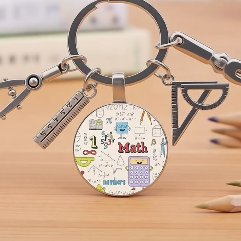 Mathe-Lehrer Schlüsselanhänger Mathematisches Werkzeug Schlüsselanhänger Inspirierendes Geschenk für Frauen Männer Unisex Taschenzubehör