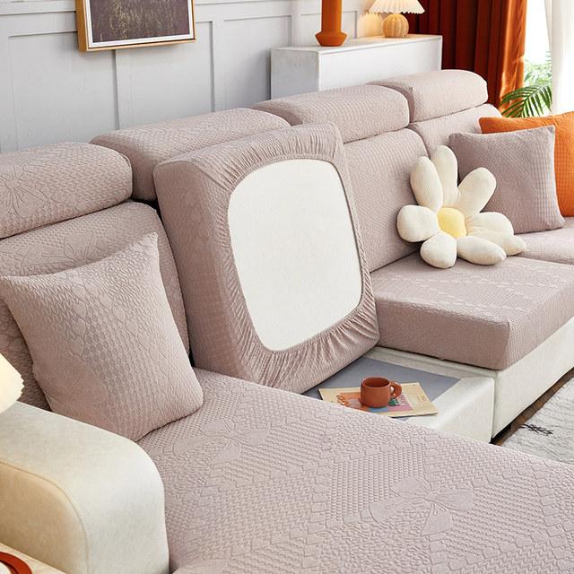 Hochelastischer Samt Sofasitzkissenbezug Kissen Couch Staubschutz Überwurf Möbel Schutz für Haustiere Kinder