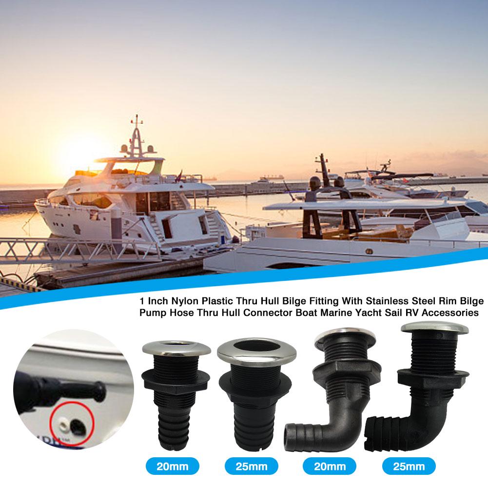 1-1/8 Inch Plastic Thru-Hull Bilge Pump And Aerator Hose Fitting For Boats
