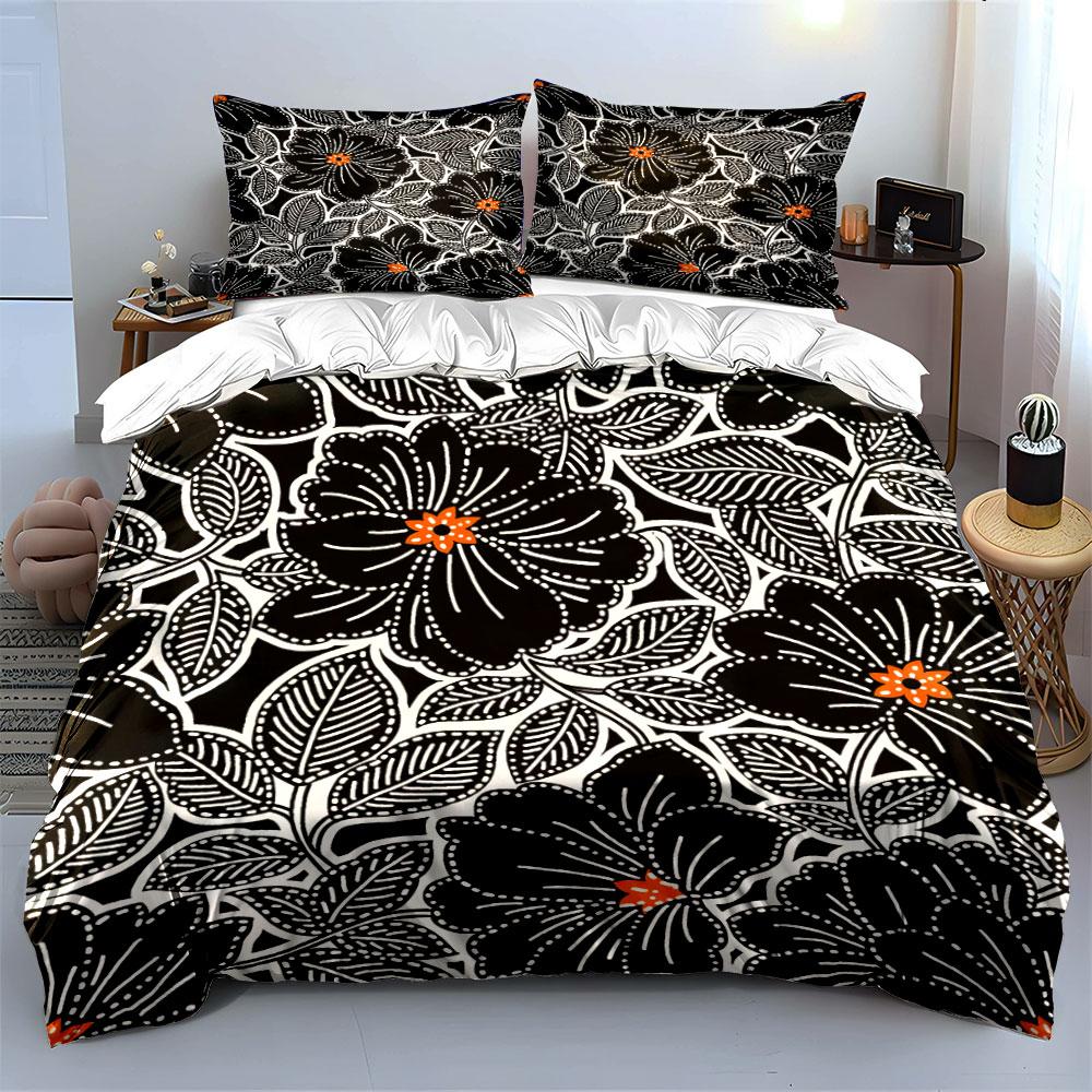 Dreiteiliges Set mit Blumenmuster zur Dekoration, Schlafzimmerdekoration für Kinder und Erwachsene, Exquisites dreiteiliges Bettwäsche-Set als Geschenk