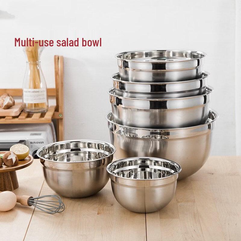 

ZISIZ 201# Stainless Steel Silicone Bottom Mixing Bowl